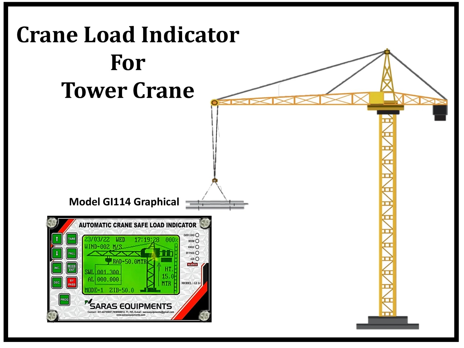 Graphical Crane Safe Load Indicator for Tower  Crane