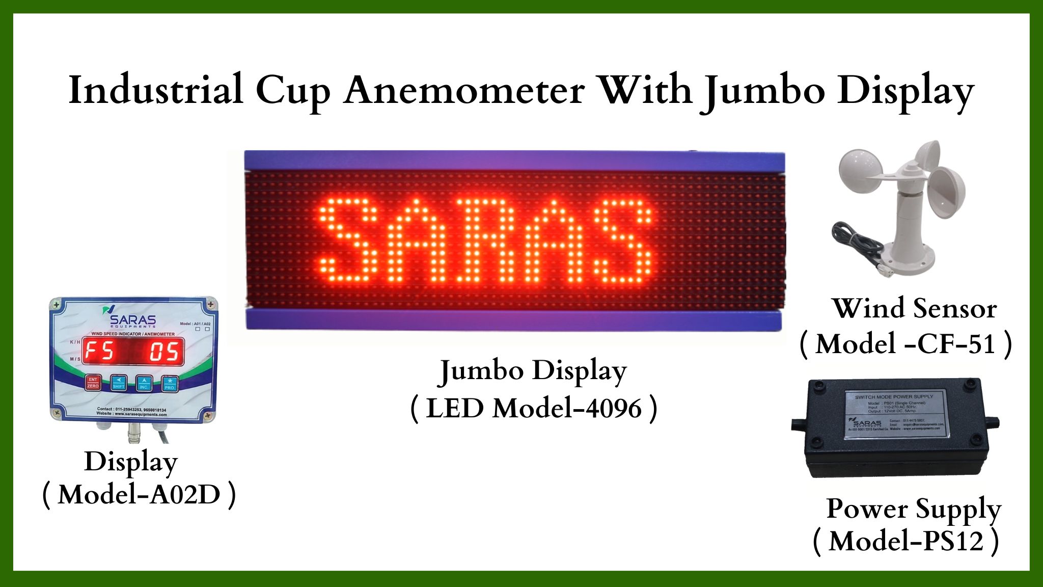 Industrial Cup Anemometer with Jumbo Display